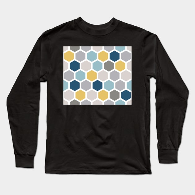 Pastel Honeycomb Pattern Long Sleeve T-Shirt by CeeGunn